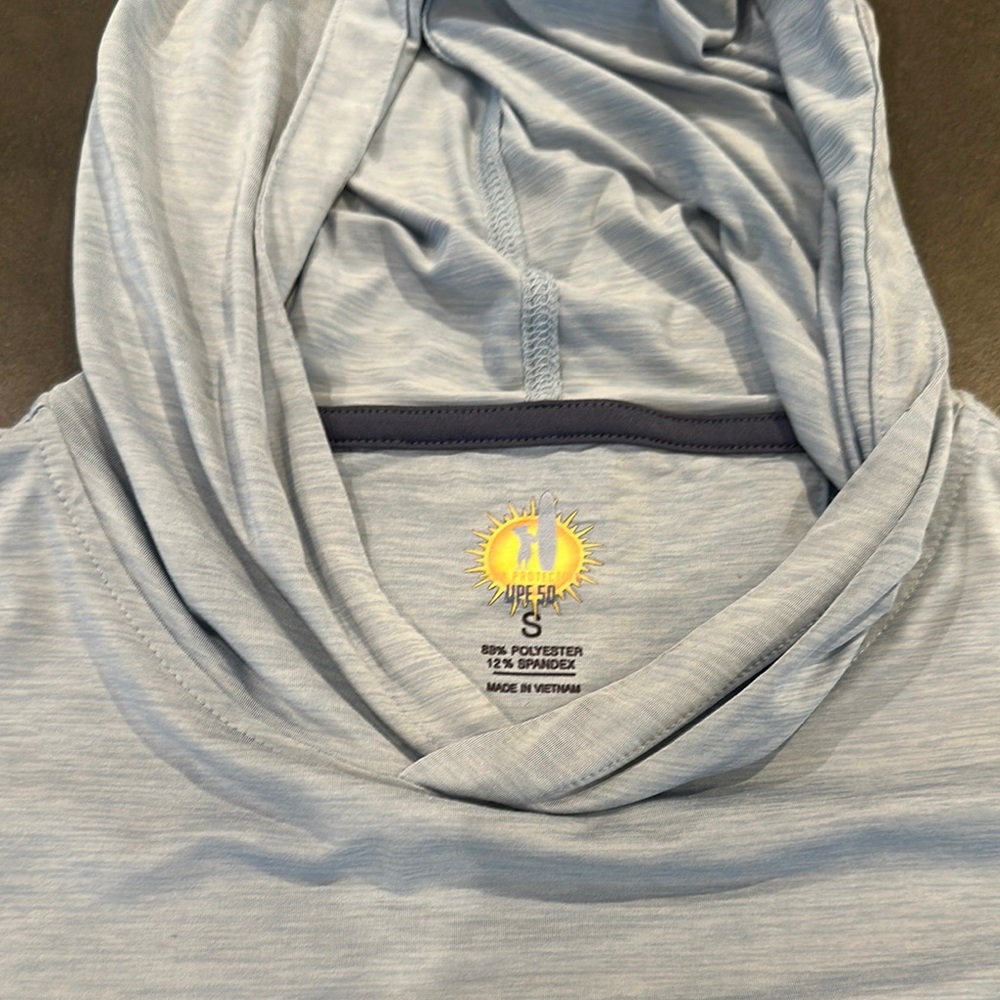 Light Blue Hooded Top with UPF 50+